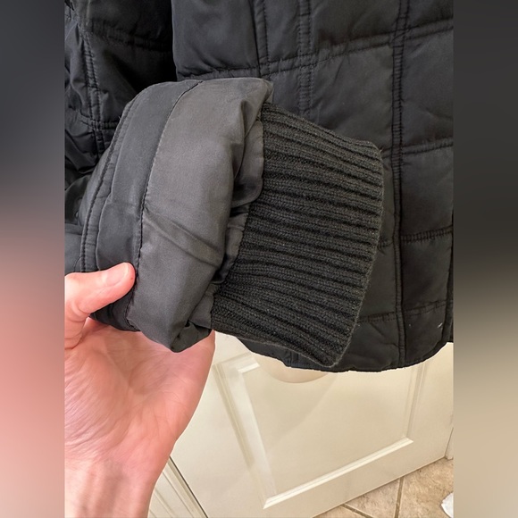 Gap Vintage Black Puffer Jacket Coat Size L Zipper Snap Buttons Heavyweight - Picture 14 of 14